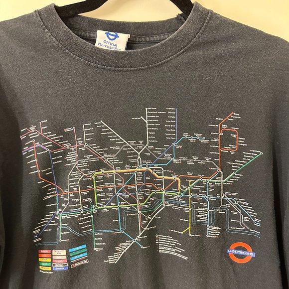 Vintage London Underground Map Tshirt - Picture 1 of 5